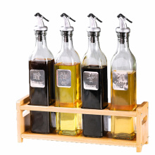 Oil Dispenser 300Ml New Kitchen Factory Direct Cooking Gold Olive Sauce Jar Oil Vinegar Dispenser Glass Bottle Set